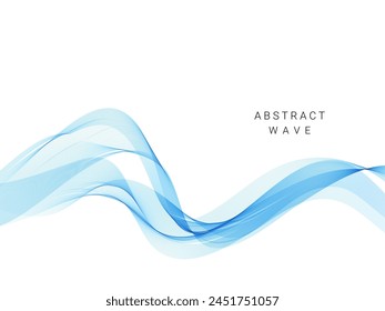 Abstractas fondo de línea de onda de flujo suave aislado en Vector blanco