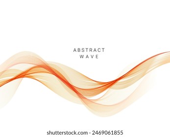 Abstract smooth flow wave line background isolated on white vector