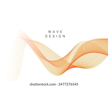 Abstractas fondo de línea de onda de flujo suave aislado en Vector blanco