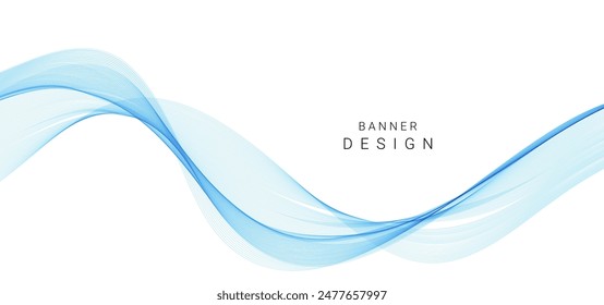 Abstractas fondo de línea de onda de flujo suave aislado en Vector blanco