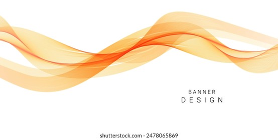 Abstract smooth flow wave line background isolated on white vector