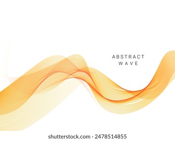 Abstract smooth flow wave line background isolated on white vector