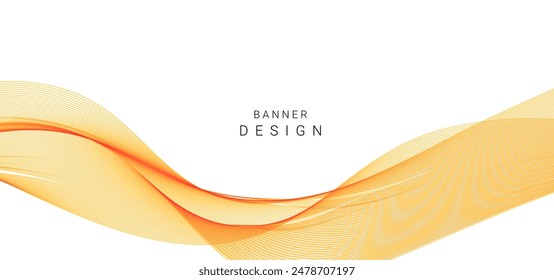 Abstract smooth flow wave line background isolated on white vector