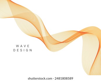 Abstract smooth flow wave line background isolated on white vector