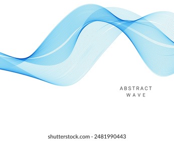 Abstractas fondo de línea de onda de flujo suave aislado en Vector blanco