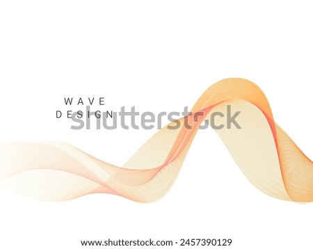 Abstract smooth flow wave line background isolated on white vector