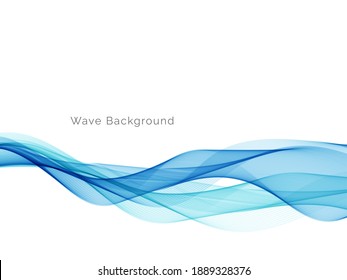 Abstract smooth flowing blue wavy design background