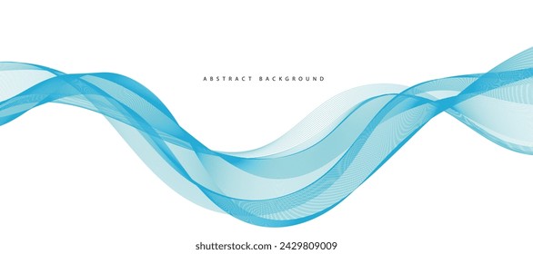 Abstract smooth flowing blue wavy design background