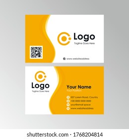 diseño de tarjeta de negocios ondulada blanca y lisa, naranja fresco y nítida abstracto, plantilla profesional de tarjeta de nombre elegante vector