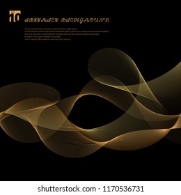 Abstract smooth gold color wave lines motion pattern. Luxury elements. Vector illustration