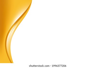 Resumen Smooth Golden Wavy Background Design Template Vector, Gold Elegant Background Element con Copy Space para texto