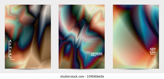 Abstract smooth gradient colors shiny flare moving effect. Northern lights vector background. Glowing hologram texture futuristic outer space energy flow creates psychedelic pattern.