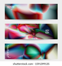 Abstract smooth gradient colors shiny flare moving effect. Northern lights vector background. Glowing hologram texture futuristic outer space energy flow creates psychedelic pattern.