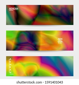 Abstract smooth gradient colors shiny flare moving effect. Northern lights vector background. Glowing hologram texture futuristic outer space energy flow creates psychedelic pattern.