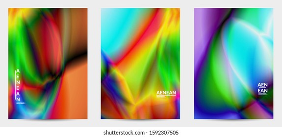 Abstract smooth gradient colors shiny flare moving effect. Northern lights vector background. Glowing hologram texture futuristic outer space energy flow creates psychedelic pattern.