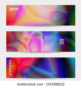 Abstract smooth gradient colors shiny flare moving effect. Northern lights vector background. Glowing hologram texture futuristic outer space energy flow creates psychedelic pattern.