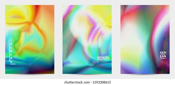 Abstract smooth gradient colors shiny flare moving effect. Northern lights vector background. Glowing hologram texture futuristic outer space energy flow creates psychedelic pattern.