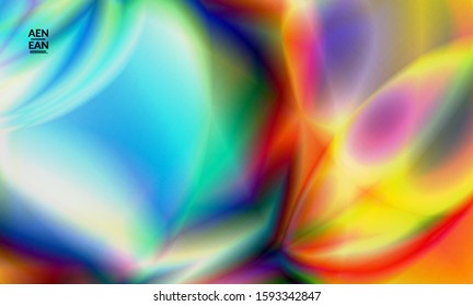 Abstract smooth gradient colors shiny flare moving effect. Northern lights vector background. Glowing hologram texture futuristic outer space energy flow creates psychedelic pattern.