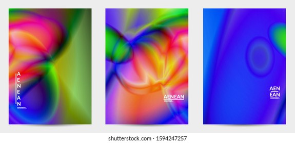 Abstract smooth gradient colors shiny flare moving effect. Northern lights vector background. Glowing hologram texture futuristic outer space energy flow creates psychedelic pattern.