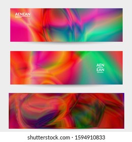 Abstract smooth gradient colors shiny flare moving effect. Northern lights vector background. Glowing hologram texture futuristic outer space energy flow creates psychedelic pattern.