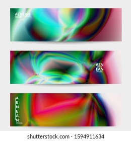 Abstract smooth gradient colors shiny flare moving effect. Northern lights vector background. Glowing hologram texture futuristic outer space energy flow creates psychedelic pattern.