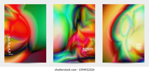 Abstract smooth gradient colors shiny flare moving effect. Northern lights vector background. Glowing hologram texture futuristic outer space energy flow creates psychedelic pattern.