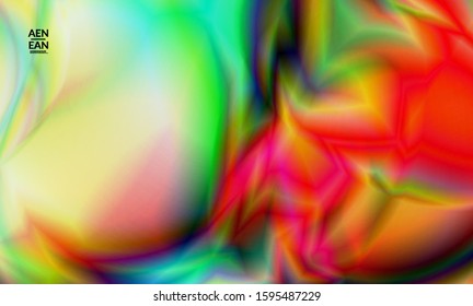 Abstract smooth gradient colors shiny flare moving effect. Northern lights vector background. Glowing hologram texture futuristic outer space energy flow creates psychedelic pattern.