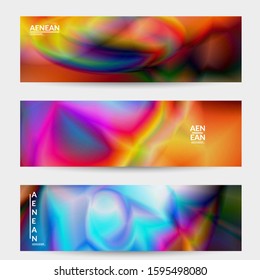 Abstract smooth gradient colors shiny flare moving effect. Northern lights vector background. Glowing hologram texture futuristic outer space energy flow creates psychedelic pattern.