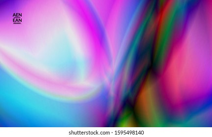 Abstract smooth gradient colors shiny flare moving effect. Northern lights vector background. Glowing hologram texture futuristic outer space energy flow creates psychedelic pattern.