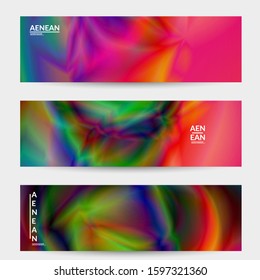 Abstract smooth gradient colors shiny flare moving effect. Northern lights vector background. Glowing hologram texture futuristic outer space energy flow creates psychedelic pattern.