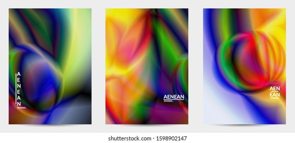 Abstract smooth gradient colors shiny flare moving effect. Northern lights vector background. Glowing hologram texture futuristic outer space energy flow creates psychedelic pattern.