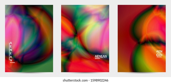 Abstract smooth gradient colors shiny flare moving effect. Northern lights vector background. Glowing hologram texture futuristic outer space energy flow creates psychedelic pattern.