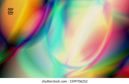 Abstract smooth gradient colors shiny flare moving effect. Northern lights vector background. Glowing hologram texture futuristic outer space energy flow creates psychedelic pattern.