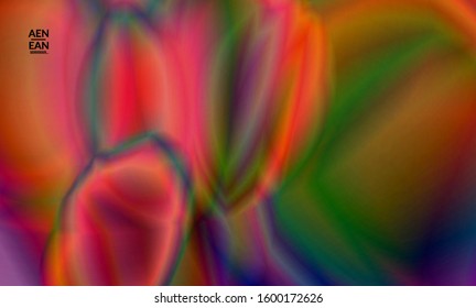Abstract smooth gradient colors shiny flare moving effect. Northern lights vector background. Glowing hologram texture futuristic outer space energy flow creates psychedelic pattern.