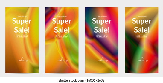 Abstract smooth gradient colors shiny flare moving effect. Northern lights vector background. Glowing hologram texture futuristic outer space energy flow creates psychedelic pattern.