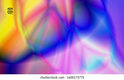 Abstract smooth gradient colors shiny flare moving effect. Northern lights vector background. Glowing hologram texture futuristic outer space energy flow creates psychedelic pattern.