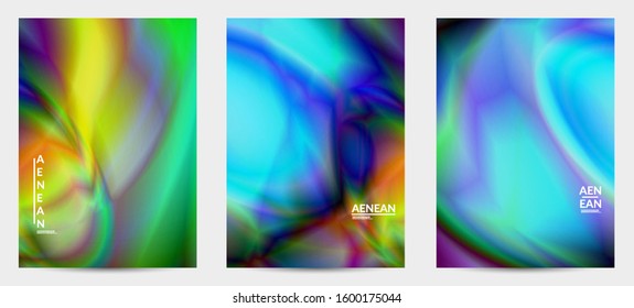 Abstract smooth gradient colors shiny flare moving effect. Northern lights vector background. Glowing hologram texture futuristic outer space energy flow creates psychedelic pattern.