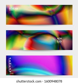 Abstract smooth gradient colors shiny flare moving effect. Northern lights vector background. Glowing hologram texture futuristic outer space energy flow creates psychedelic pattern.