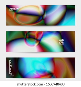 Abstract smooth gradient colors shiny flare moving effect. Northern lights vector background. Glowing hologram texture futuristic outer space energy flow creates psychedelic pattern.