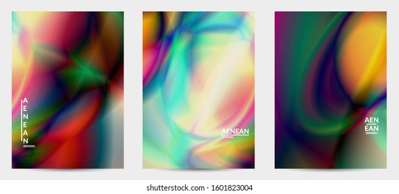 Abstract smooth gradient colors shiny flare moving effect. Northern lights vector background. Glowing hologram texture futuristic outer space energy flow creates psychedelic pattern.