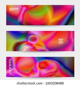Abstract smooth gradient colors shiny flare moving effect. Northern lights vector background. Glowing hologram texture futuristic outer space energy flow creates psychedelic pattern.