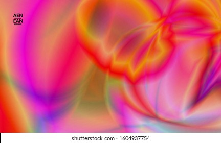 Abstract smooth gradient colors shiny flare moving effect. Northern lights vector background. Glowing hologram texture futuristic outer space energy flow creates psychedelic pattern.