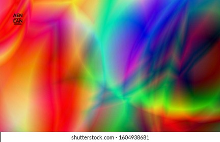Abstract smooth gradient colors shiny flare moving effect. Northern lights vector background. Glowing hologram texture futuristic outer space energy flow creates psychedelic pattern.