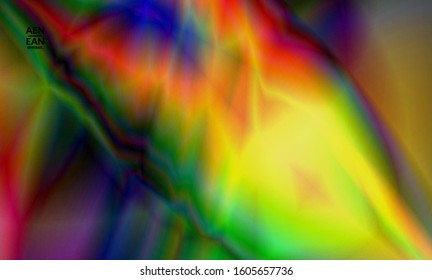 Abstract smooth gradient colors shiny flare moving effect. Northern lights vector background. Glowing hologram texture futuristic outer space energy flow creates psychedelic pattern.
