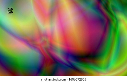 Abstract smooth gradient colors shiny flare moving effect. Northern lights vector background. Glowing hologram texture futuristic outer space energy flow creates psychedelic pattern.