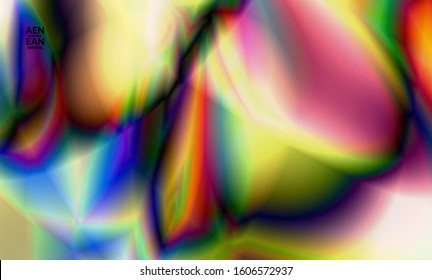 Abstract smooth gradient colors shiny flare moving effect. Northern lights vector background. Glowing hologram texture futuristic outer space energy flow creates psychedelic pattern.