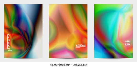 Abstract smooth gradient colors shiny flare moving effect. Northern lights vector background. Glowing hologram texture futuristic outer space energy flow creates psychedelic pattern.