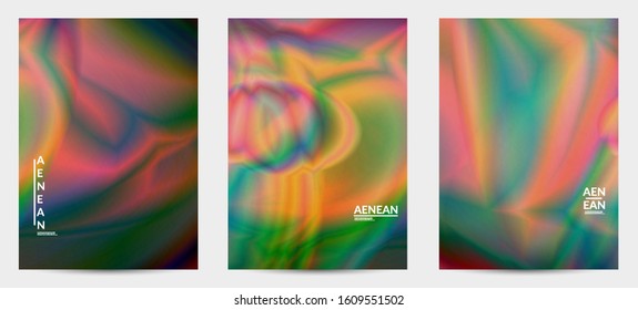 Abstract smooth gradient colors shiny flare moving effect. Northern lights vector background. Glowing hologram texture futuristic outer space energy flow creates psychedelic pattern.