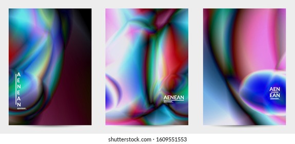 Abstract smooth gradient colors shiny flare moving effect. Northern lights vector background. Glowing hologram texture futuristic outer space energy flow creates psychedelic pattern.