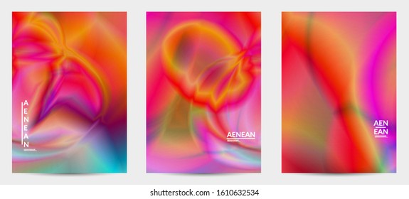 Abstract smooth gradient colors shiny flare moving effect. Northern lights vector background. Glowing hologram texture futuristic outer space energy flow creates psychedelic pattern.
